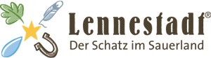 Das Logo der Stadt Lennestadt mit dem Claim „Der Schatz im Sauerland“